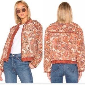 Free people reversible paisley bomber jacket